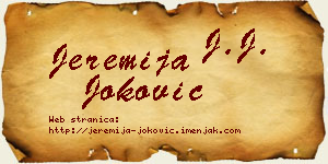 Jeremija Joković vizit kartica